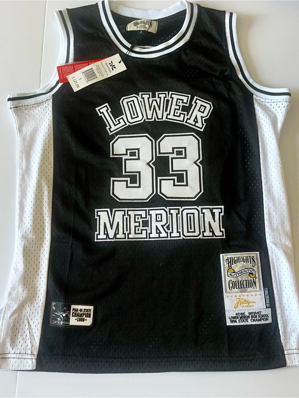 Kobe Bryant Lower Merion #33 Black & White Basketball Jersey